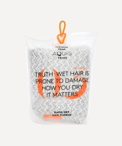 Aquis Rapid Dry Hair Wrap In Chevron In Grey