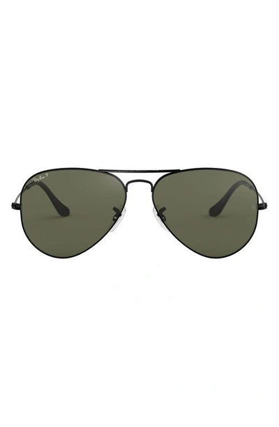 Ray Ban Original 58mm Aviator Sunglasses In Legend Gold/ Purple