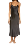Papinelle Pure Silk Slip Nightgown In Black