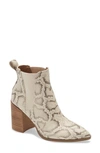 Steve Madden Knoxi Pointed Toe Bootie In Light Beige Snake