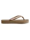 Havaianas Slim Flatform Flip Flops In Rose Gold