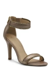 Adrienne Vittadini Gracy Leather Embellished Stiletto Sandal In Champagne