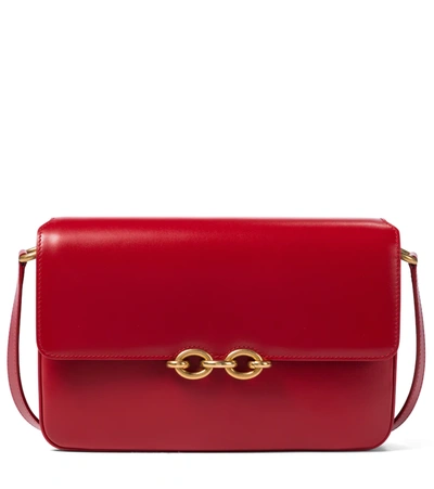 Saint Laurent Le Maillon Leather Satchel Shoulder Bag In Red