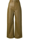 Proenza Schouler White Label Lightweight Leather Culottes In Military