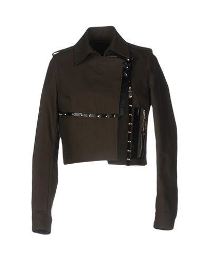 Anthony Vaccarello Biker Jacket In Military Green