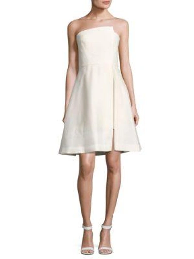 Halston Heritage Solid Strapless Dress In Eggshell