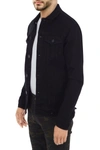 X-ray Distressed Denim Jacket - Slim Fit In Jet Black