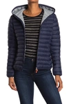 Save The Duck Giga Hooded Puffer Jacket In Blue