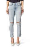 Hudson Holly High-rise Crop Straight Jeans With Paint Splatter In Washed Out