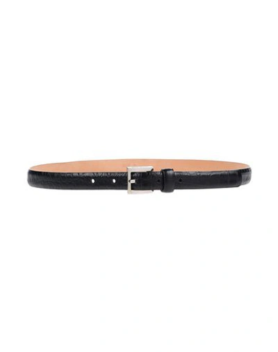 Michael Kors Skinny Leather Belt In Black