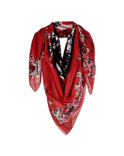 Balmain Square Scarf In Red