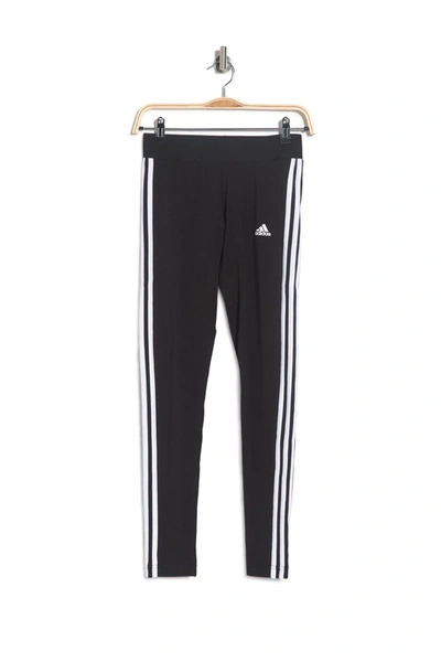Adidas Originals 3-stripes Stretch Cotton Leggings In Black/white
