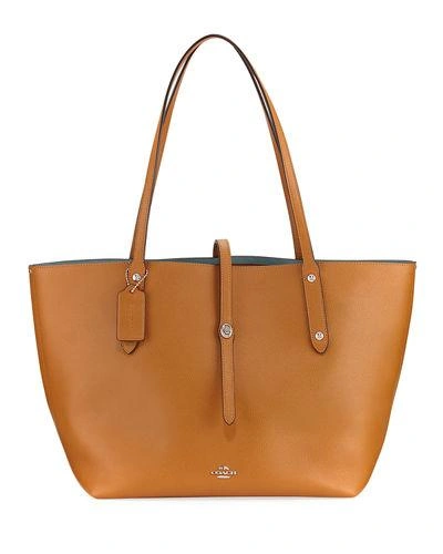 Coach Market Pebbled Leather Tote Bag In Caramel Cloud