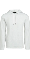 Vince Double Layer Drawstring Hoodie In Optic White