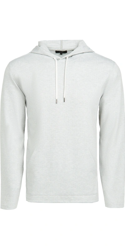 Vince Double Layer Drawstring Hoodie In Optic White