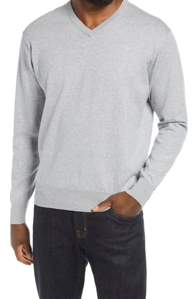 Peter Millar Crown Soft Cotton & Silk Sweater In British Grey