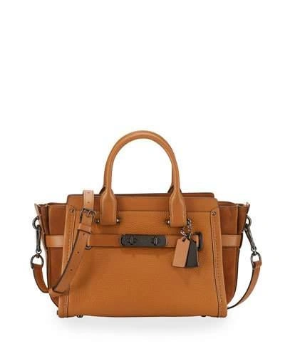 Coach Swagger 27 Leather Satchel Bag, Caramel