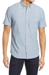 Faherty Playa Regular Fit Button Down Stretch Short Sleeve Shirt In Fishscale Redux