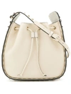 Valentino Garavani Large Rockstud Leather Bucket Bag - Ivory