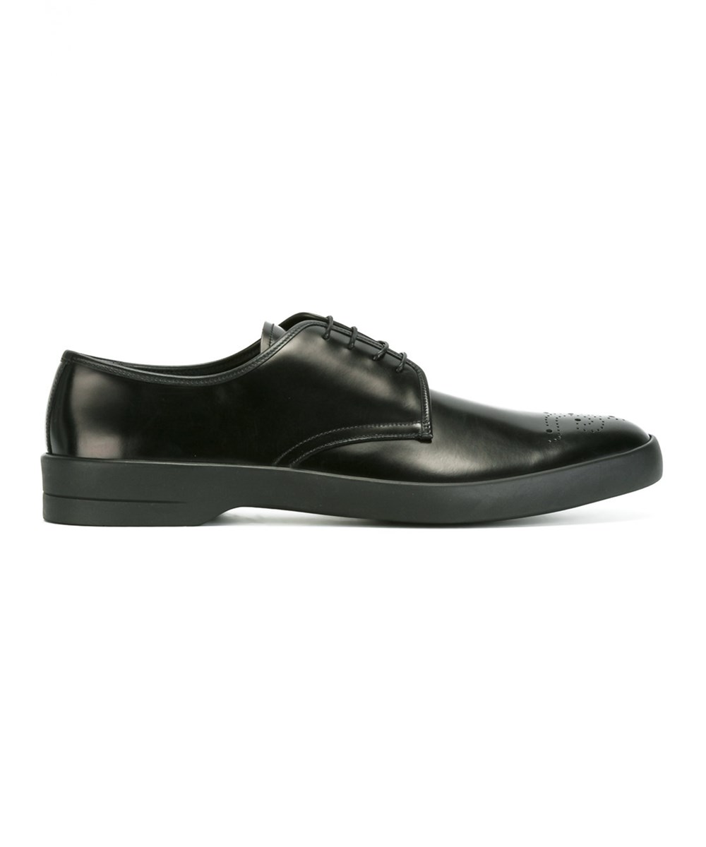 Prada Men's Black Leather Lace-up Shoes' | ModeSens