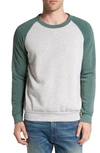 Alternative 'the Champ' Trim Fit Colorblock Sweatshirt In Eco Oatmeal/ Dusty Pine