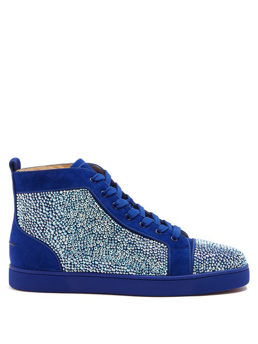 christian louboutin blue high tops