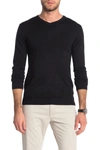 X-ray V-neck Rib Knit Sweater In Black