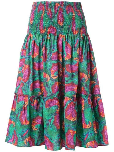 Isolda Printed Midi Skirt