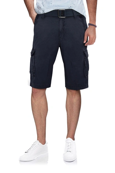 X-ray Xray Belted Cotton Twill Cargo Shorts In Navy