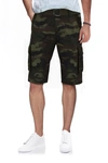 X-ray Men's Belted Double Pocket Cargo Shorts In Olive Camo