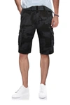 X-ray Xray Belted Cotton Twill Cargo Shorts In Charcoal Camo