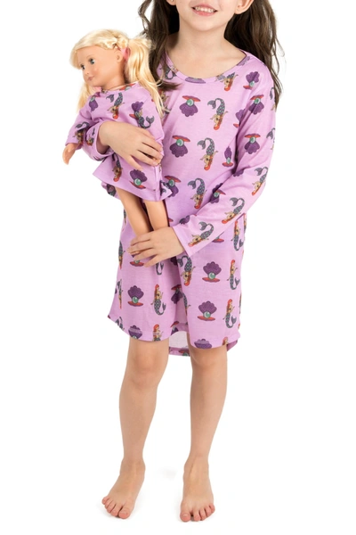 Leveret Kids' Mermaid Nightgown & Matching Doll Nightgown In Multi