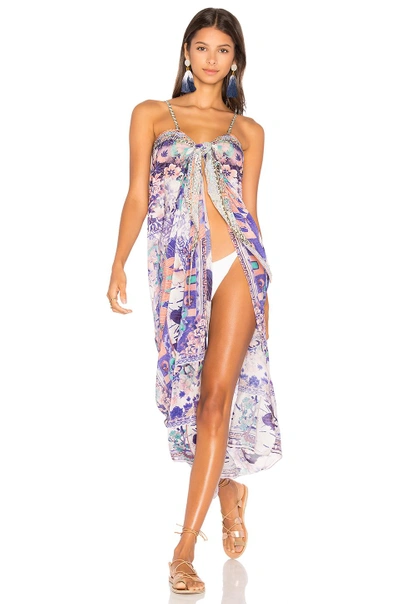 Camilla Tie Front Cover Up Dress In Still Life