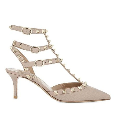 Valentino Garavani Rockstud 65 Leather Courts In Nude