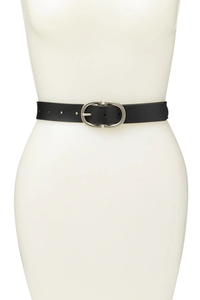 Melrose And Market Melrose & Market Double Buckle Leather Belt In Black