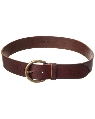 Frye Flat Leather Belt In Brown