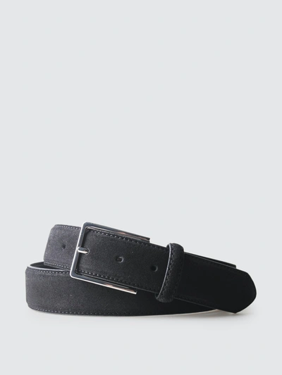 Px Remy Suede Leather 3.5 Cm Belt In Black