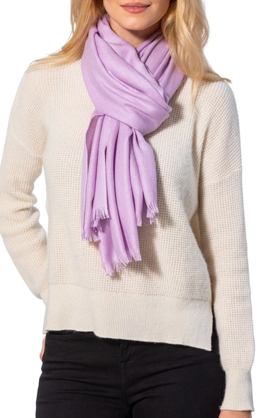 Amicale Women's Fringed Cashmere Scarf In Purple