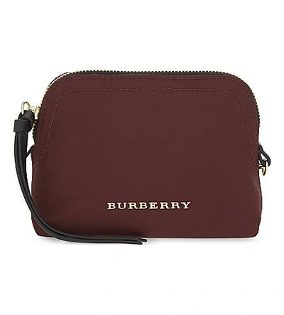 Burberry Small Nylon Pouch In Burgundy Red