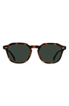 Raen Clyve 52mm Polarized Round Sunglasses In Kola Tort/green Pol