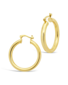 Sterling Forever 14k Plated Chunky Tube Hoops In Gold