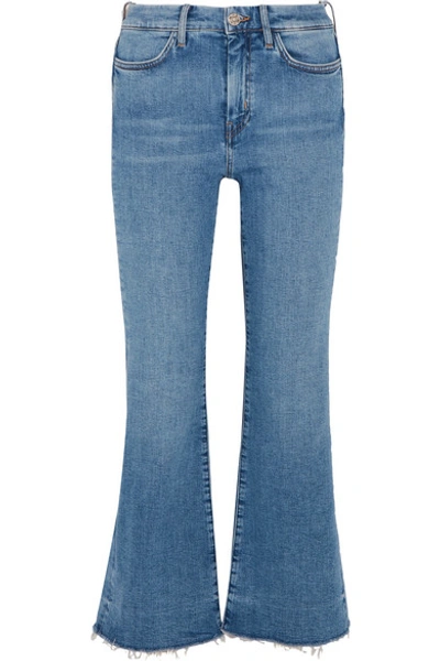M.i.h. Jeans Lou Frayed Cropped High-rise Flared Jeans In Denim