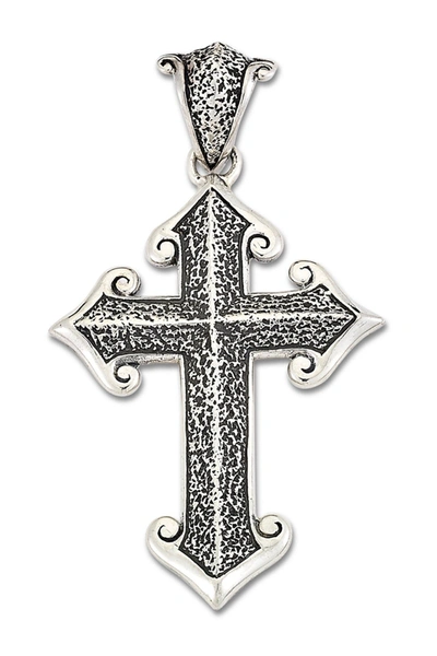 Samuel B Jewelry Sterling Silver Textured Cross Pendant