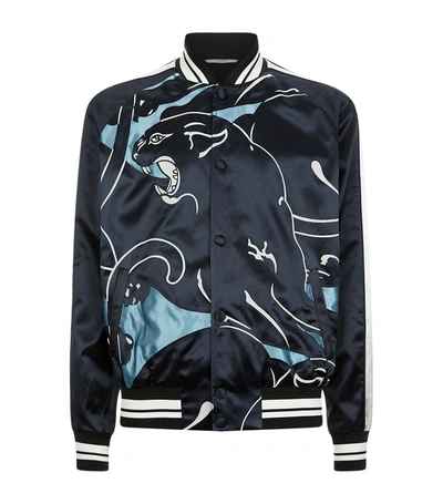 Valentino Panther Print Satin Bomber Jacket In Multi ModeSens