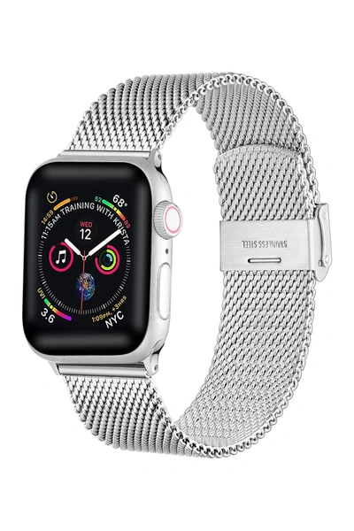 Posh Tech Men's And Women's Apple Silver-tone Stainless Steel Replacement Band 40mm