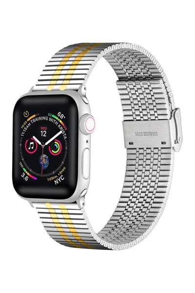 Posh Tech Unisex Stainless Steel Silver-tone Loop Band For Apple Watch, 38mm