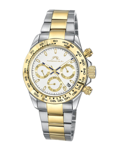 Porsamo Bleu Women's Alexis Stainless Steel Bracelet Watch 921cals In Two Tone  / Gold Tone / White / Yellow