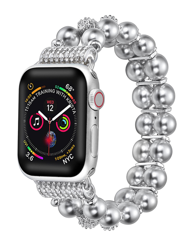 Posh Tech Skinny Faux Pearl 38mm/40mm Bands For Apple Watch Series 1, 2, 3, 4, 5 In Silver
