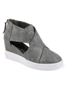 Journee Collection Seena Crossover Platform Wedge Pump In Grey