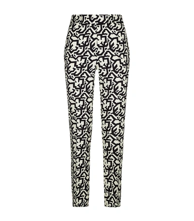 Etro Geometric Print Flared Trousers In Black